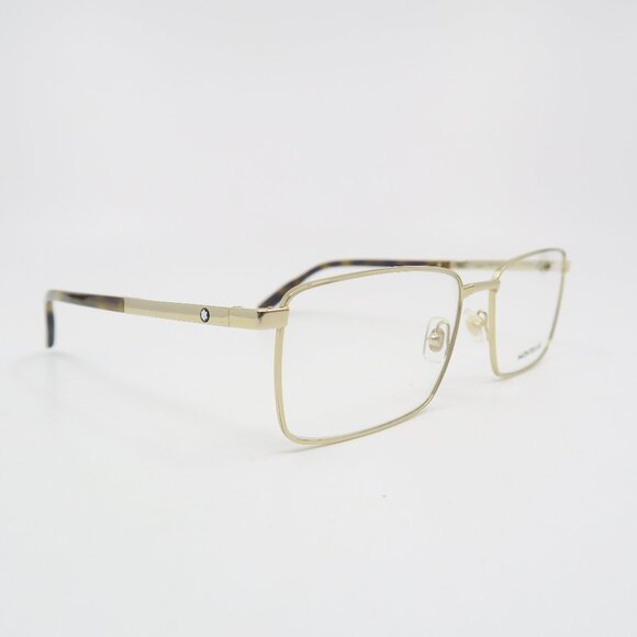 MontBlanc MB0022O 003 57mm Gold & Gold Metal, New Men's Eyeglasses Frames.